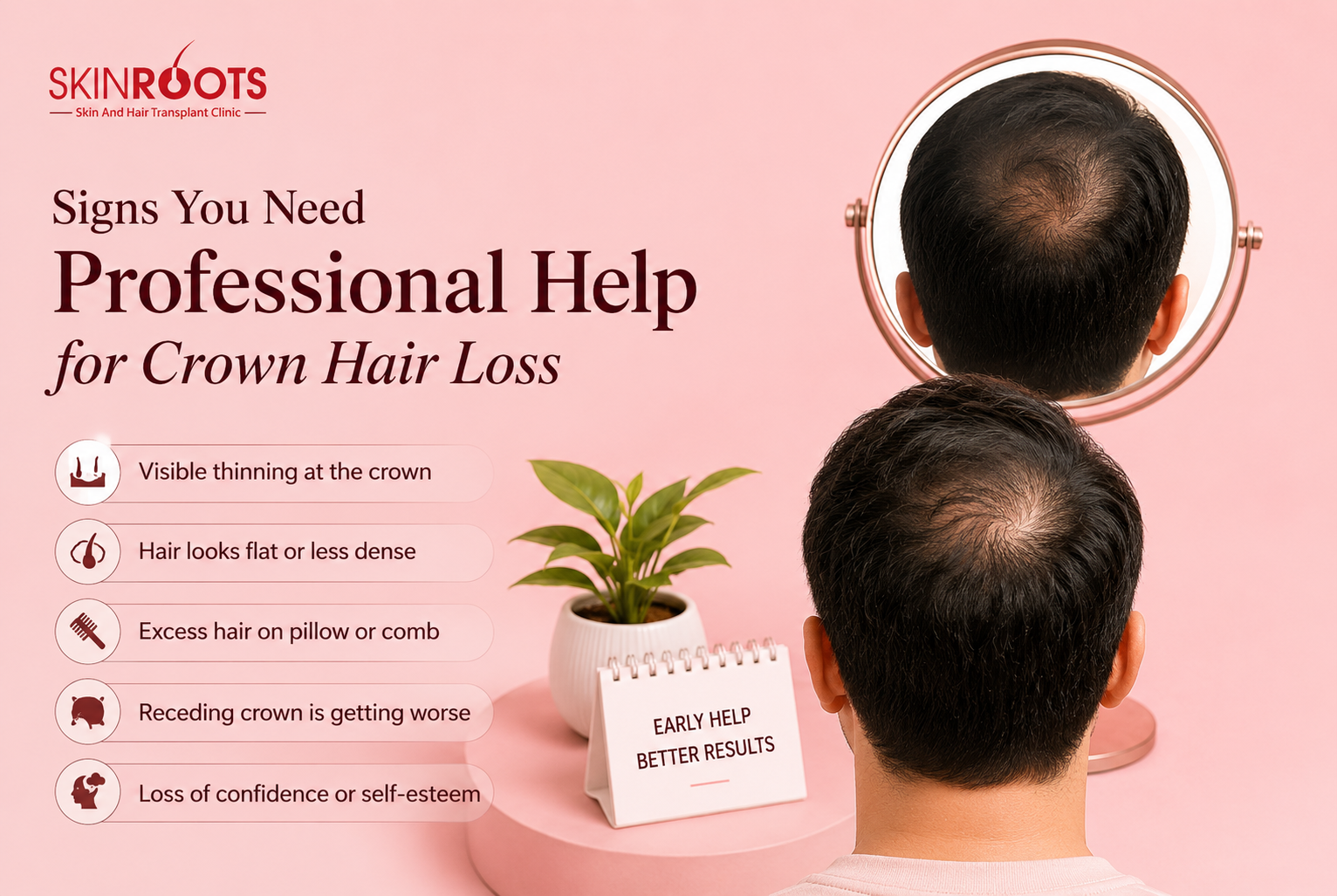 Signs You Need Professional Help for Crown Hair Loss